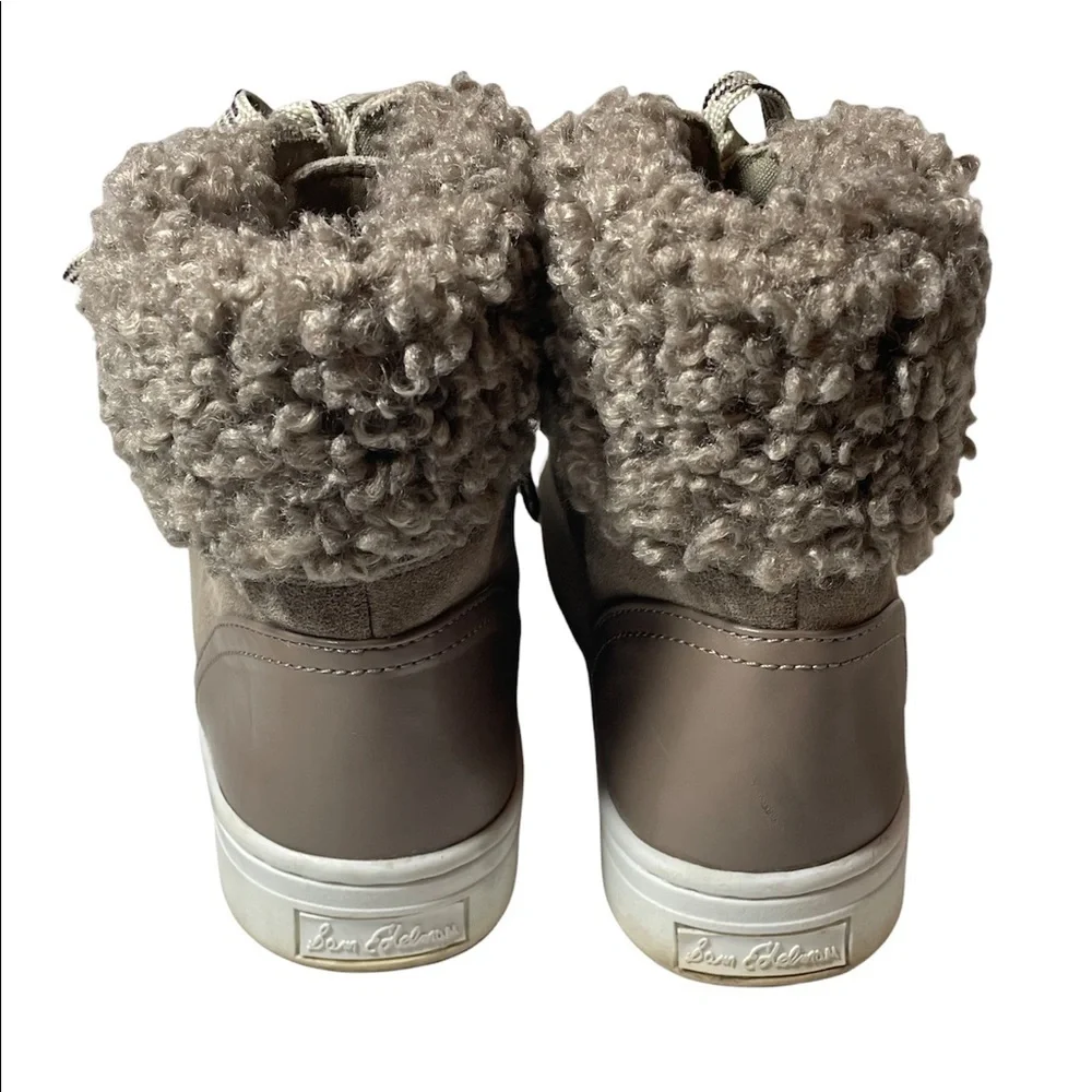 Sam Edelman Shearling Leather/Faux Sneakers Size 6.5 - Picture 3 of 8